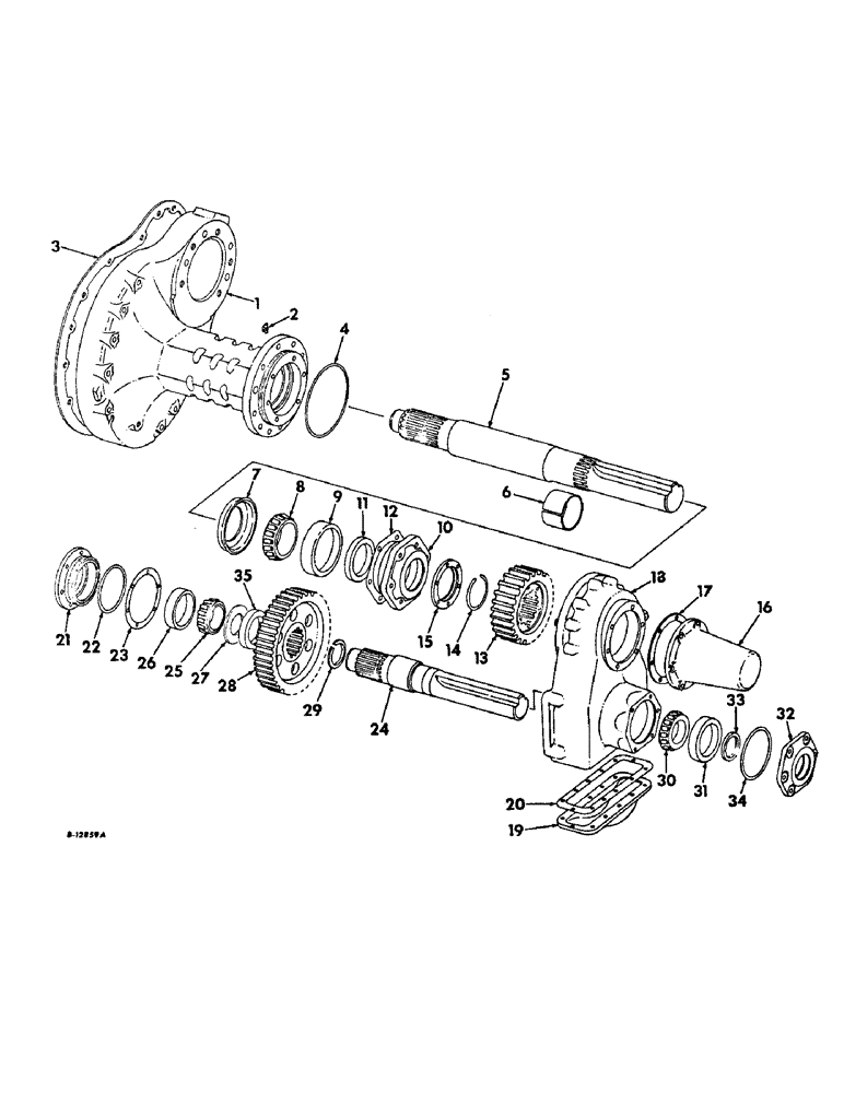 Схема запчастей Case IH 706 - (B-33) - POWER TRAIN, FINAL DRIVE, COUNTERSHAFT AND CARRIER, TRACTORS WITH COTTON PICKER (03) - POWER TRAIN