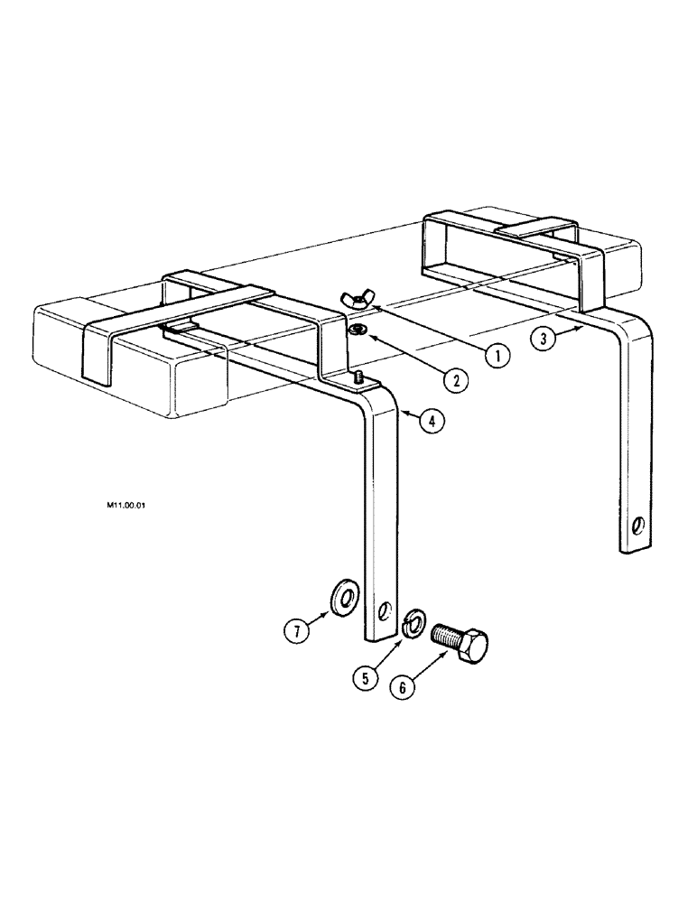 Схема запчастей Case IH 2120 - (9-162) - WARNING TRIANGLE SUPPORT, FOR GERMANY ONLY (09) - CHASSIS/ATTACHMENTS