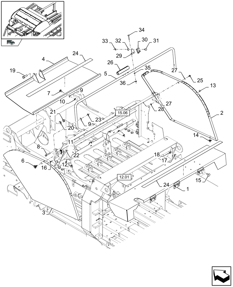 Схема запчастей Case IH LB333P - (08.04[01]) - KNOTTER SHIELDS (08) - SHEET METAL/DECALS