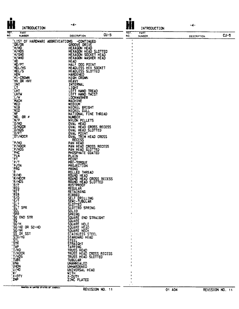 Схема запчастей Case IH 80 - (4) - INTRODUCTION (00) - PICTORIAL INDEX