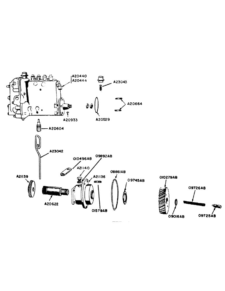 Схема запчастей Case IH 700 - (065) - POWRCEL DIESEL ENGINE, MULTIPLUNGER FUEL PUMP (02) - ENGINE