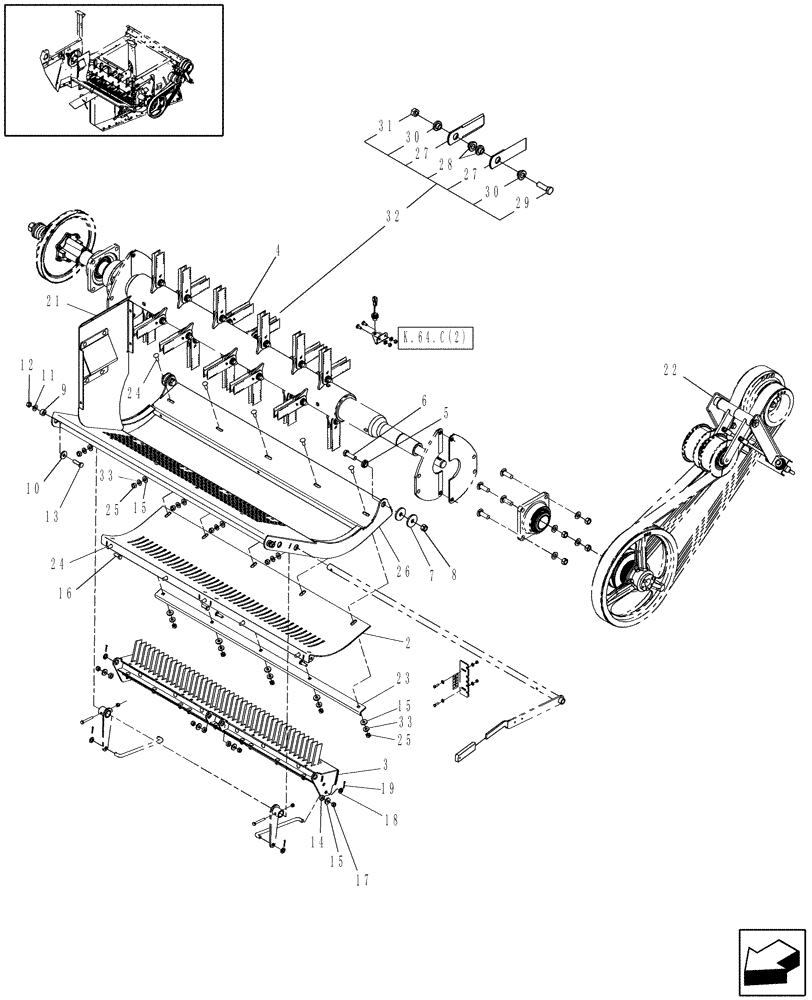 Схема запчастей Case IH AFX8010 - (K.64.C.60) - KIT, EUROPEAN FLAIL CHOPPER, CAMPAIGN K - Crop Processing