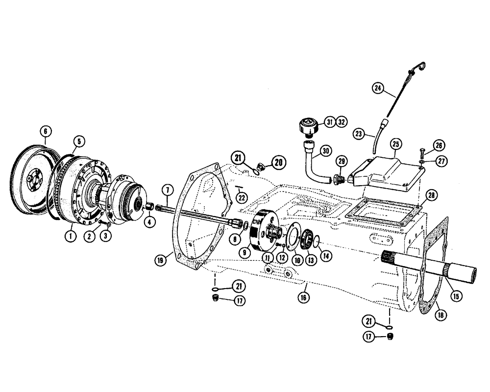 Схема запчастей Case IH 630 - (061) - TORQUE CONVERTER AND HOUSING (06) - POWER TRAIN
