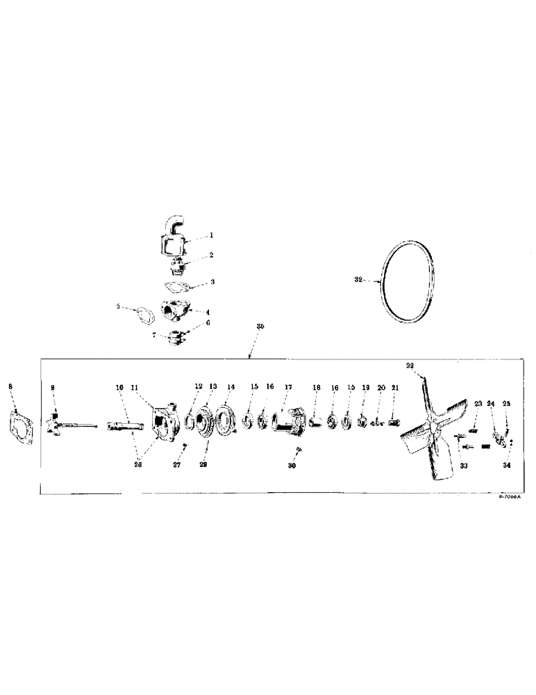 Схема запчастей Case IH SUPER-H - (028) - ENGINE, FAN, THERMOSTAT AND WATER PUMP (01) - ENGINE
