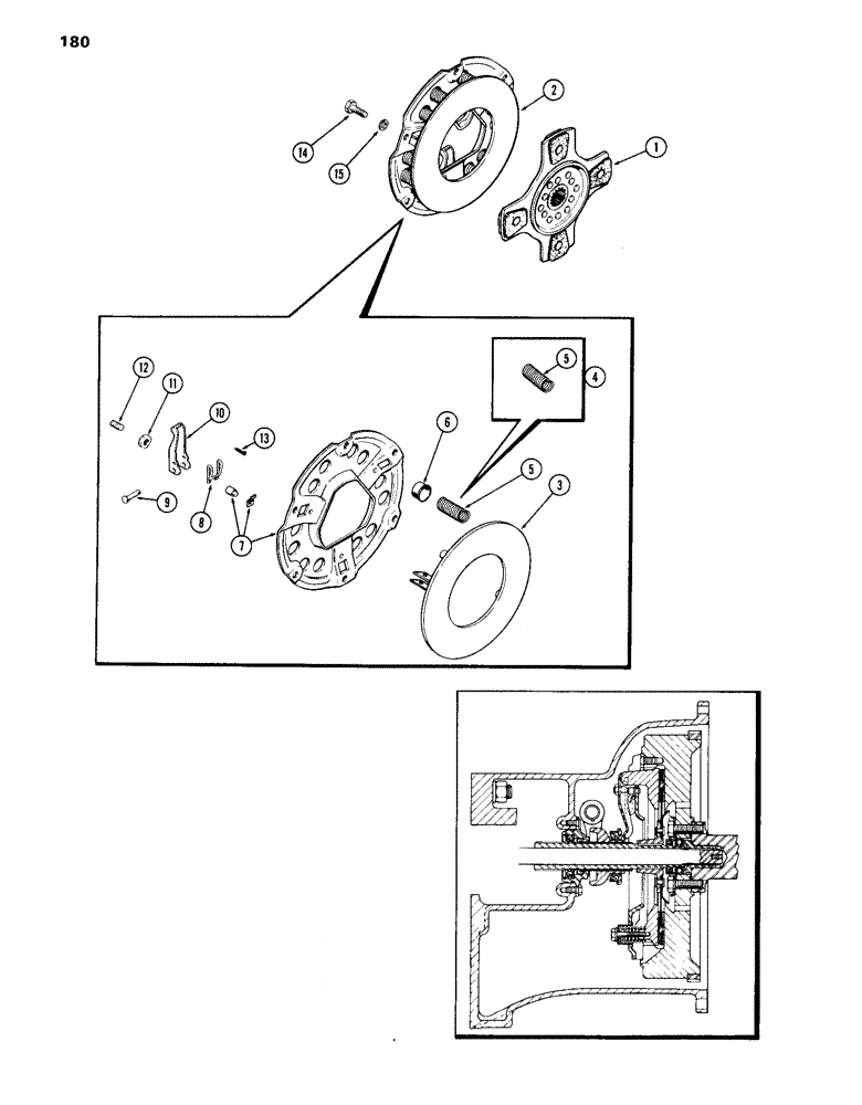 Схема запчастей Case IH 870 - (180) - CLUTCH, MECHANICAL SHIFT (06) - POWER TRAIN
