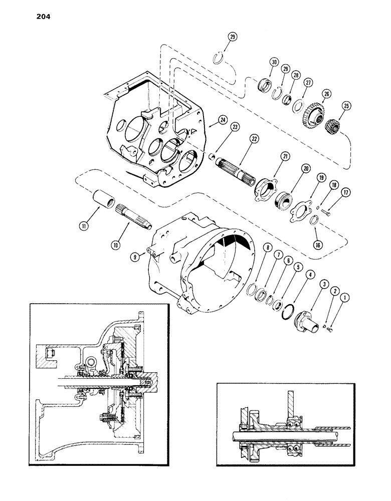 Схема запчастей Case IH 870 - (204) - RANGE SHAFT AND GEARS, MECHANICAL SHIFT (06) - POWER TRAIN