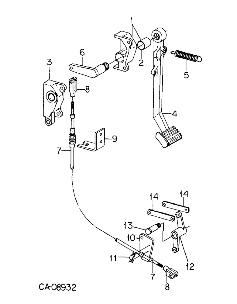 Схема запчастей Case IH 7488 - (07-03) - DRIVE TRAIN, CLUTCH CONTROLS (04) - Drive Train