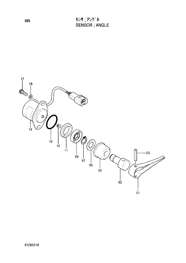 Схема запчастей Hitachi EX220LC-3 - 005 ANGEL SENSOR. 01PUMP