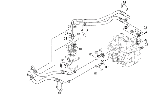 Схема запчастей Hitachi ZX250LCK-3G - 041 MAIN PIPING (4) 01 UPPERSTRUCTURE