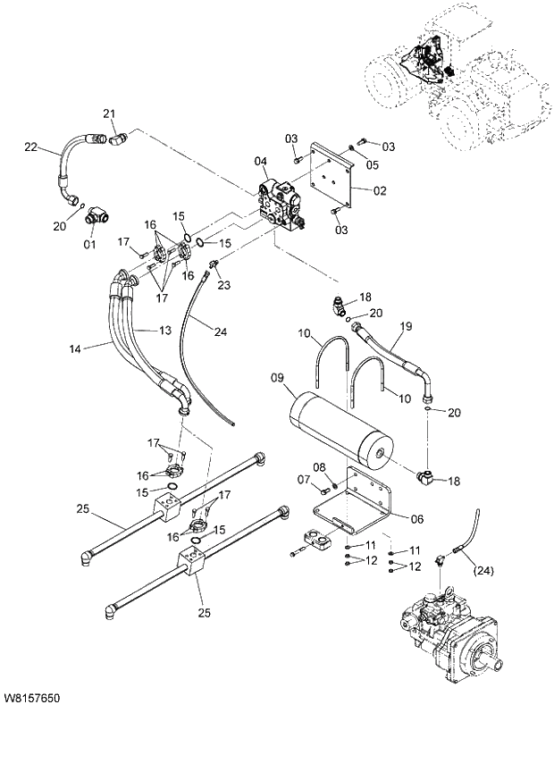 Схема запчастей Hitachi ZW180 - 168 RIDE CONTROL (RID) (000101-004999, 005101-). 06 HYDRAULIC SYSTEM
