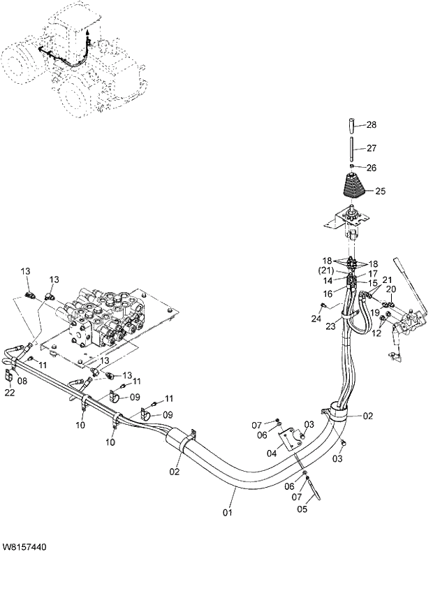 Схема запчастей Hitachi ZW180 - 175 PILOT PIPING (4-SPOOL) (4PL) (000101-004999, 005101-). 06 HYDRAULIC SYSTEM