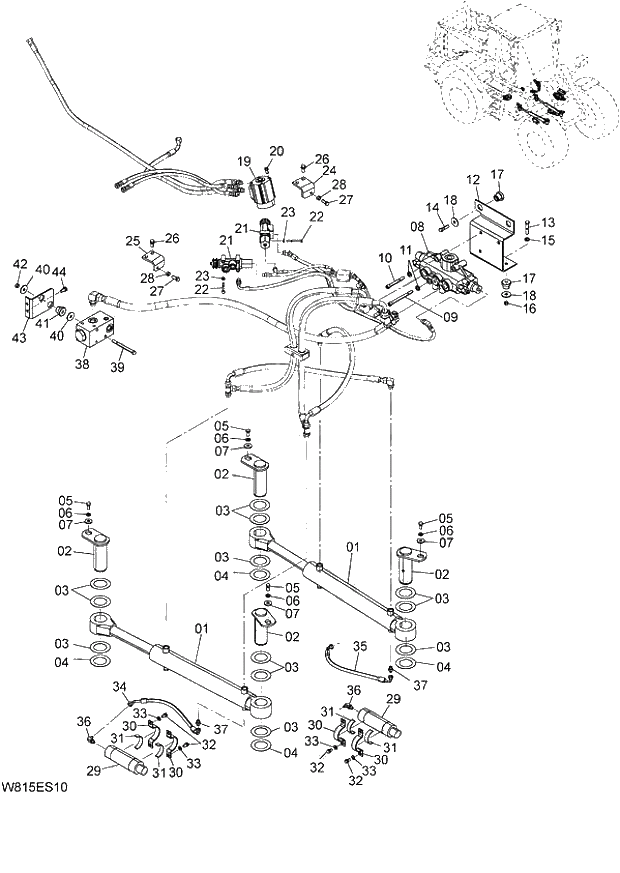 Схема запчастей Hitachi ZW180 - 192 STEERING PARTS (HLF,HPF) (ES) (000101-004999, 008101-). 06 HYDRAULIC SYSTEM