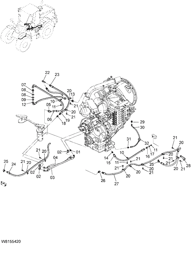 Схема запчастей Hitachi ZW180 - 197 BRAKE PIPING (000101-004999, 005101-). 06 HYDRAULIC SYSTEM