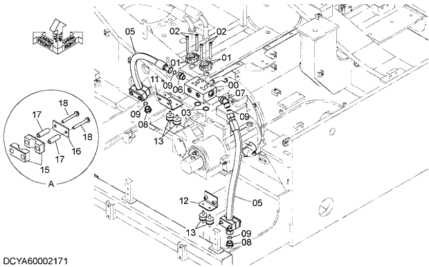 Схема запчастей Hitachi ZX470H-5G - 005 SIDE BRANCH PIPING 06 HYDRAULIC PIPING (MAIN)