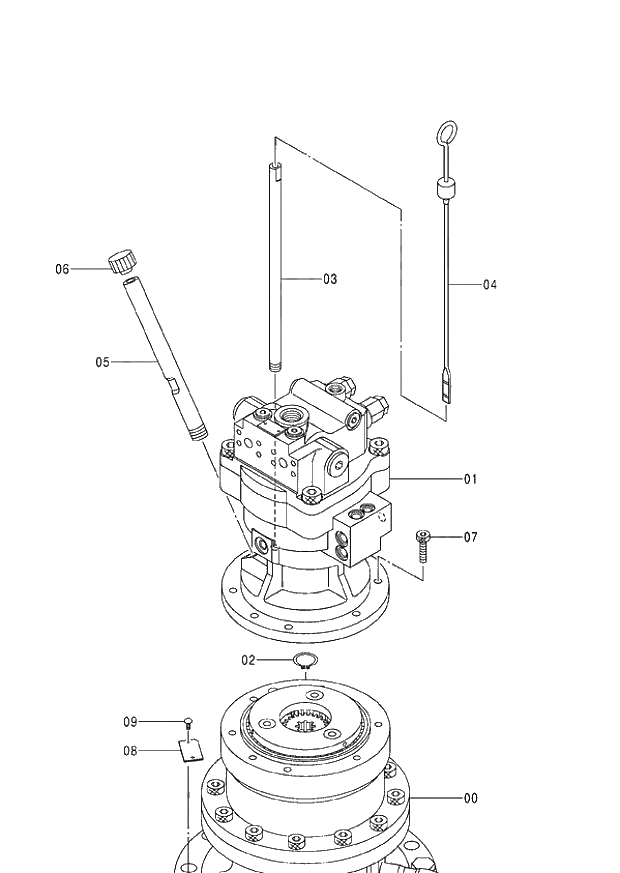 Схема запчастей Hitachi ZX140W-3 - 324 SWING DEVICE ( CEB 002001-002352, CED 002001-002379, CEA 020001-020390). 02 MOTOR