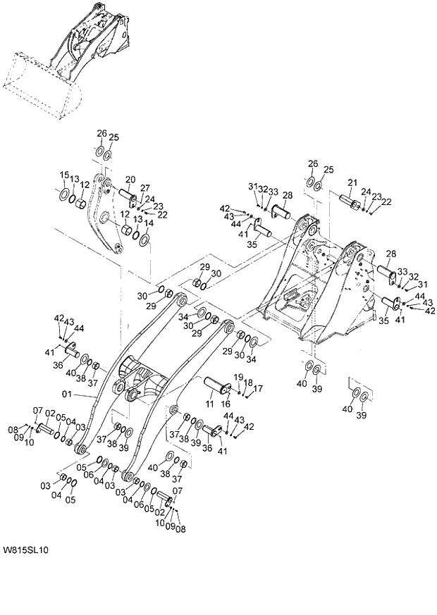 Схема запчастей Hitachi ZW180 - 201 LIFT ARM (1) (6CF,H3F,HCF,HEF) (SLA) (000101-004999, 005101-). 07 LOADER ATTACHMENT