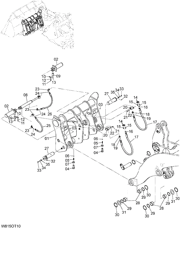 Схема запчастей Hitachi ZW180 - 236 QUICK COUPLER (6CF,H3F,HCF,HEF) (OTC) (000101-004999, 005101-). 07 LOADER ATTACHMENT