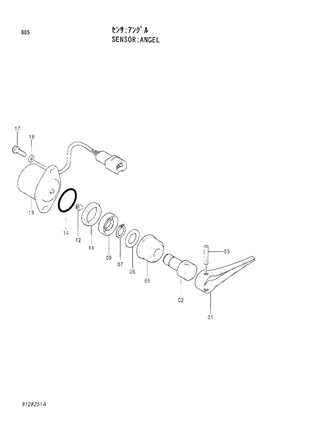 Схема запчастей Hitachi EX200H-3 - 005 ANGEL SENSOR. 01PUMP
