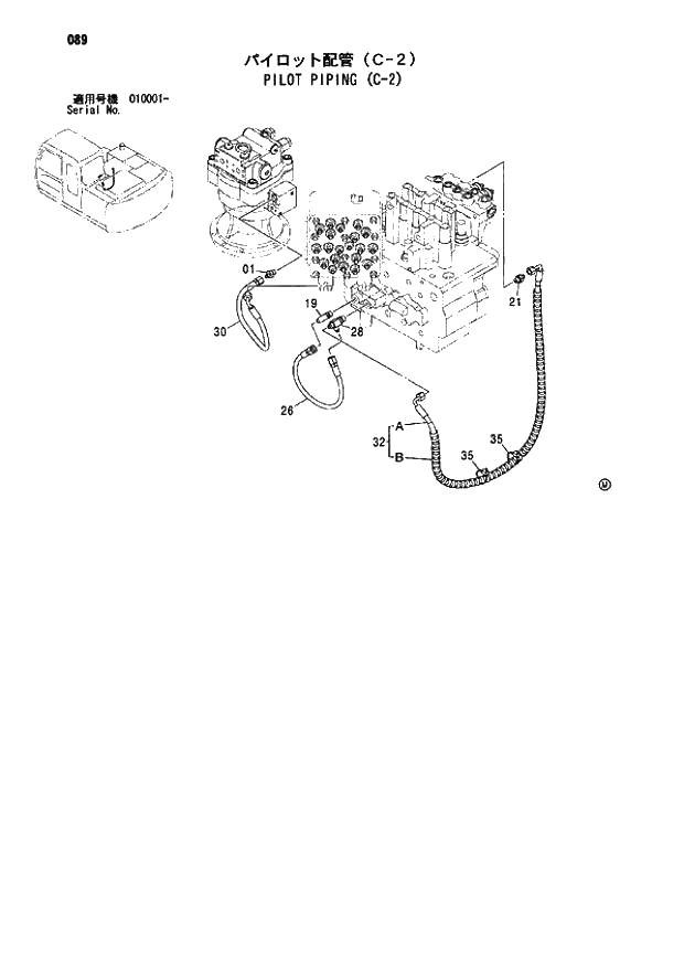 Схема запчастей Hitachi ZX110 - 089_PILOT PIPING (C-2) (010001 -). 01 UPPERSTRUCTURE