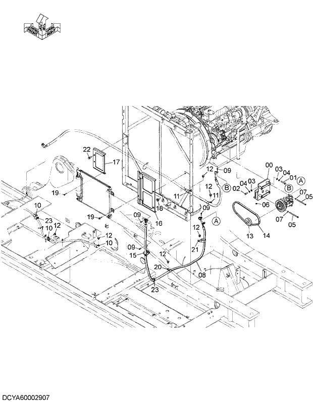 Схема запчастей Hitachi ZX210LCK-5G - 003 AIR-CONDITIONER (2) 10 AIR CONDITIONER(HEATER)