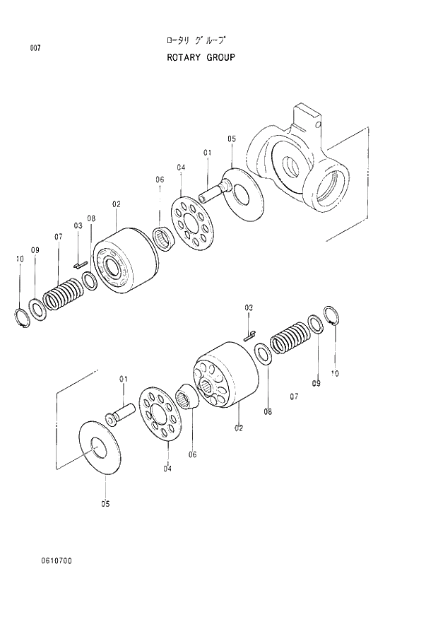 Схема запчастей Hitachi EX60LC-3 - 007 ROTARY GROUP (040001 -). 01 PUMP