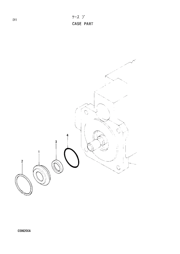 Схема запчастей Hitachi EX60LC-3 - 011 CASE PART (040001 -). 01 PUMP