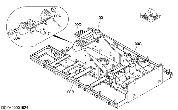 Схема запчастей Hitachi ZX470LC-5G - 002 FRAME (2) 01 FRAME,COVER