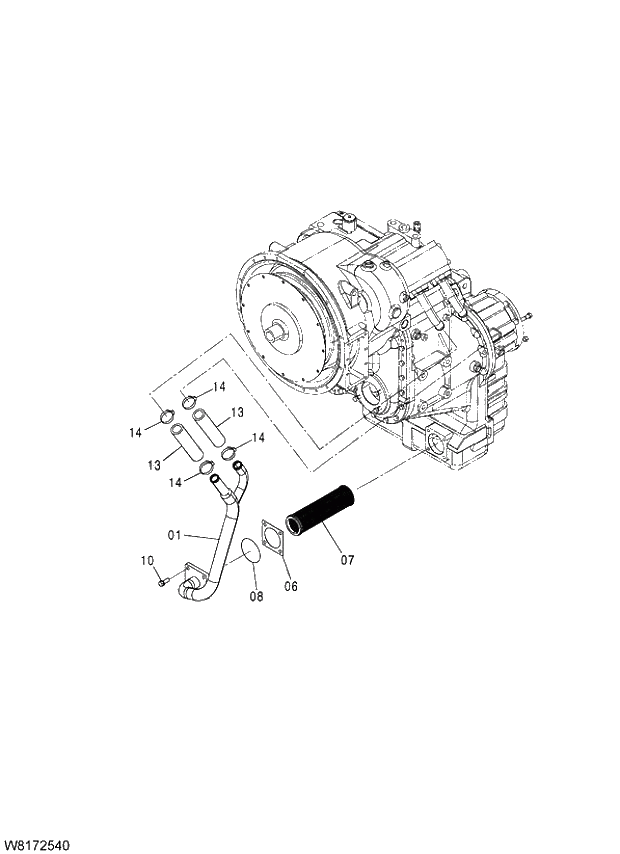 Схема запчастей Hitachi ZW310A - 002 TRANSMISSION(2-22). 05 POWER TRAIN