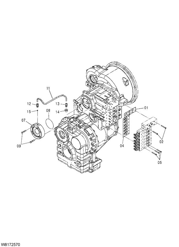 Схема запчастей Hitachi ZW310A - 005 TRANSMISSION(5-22). 05 POWER TRAIN