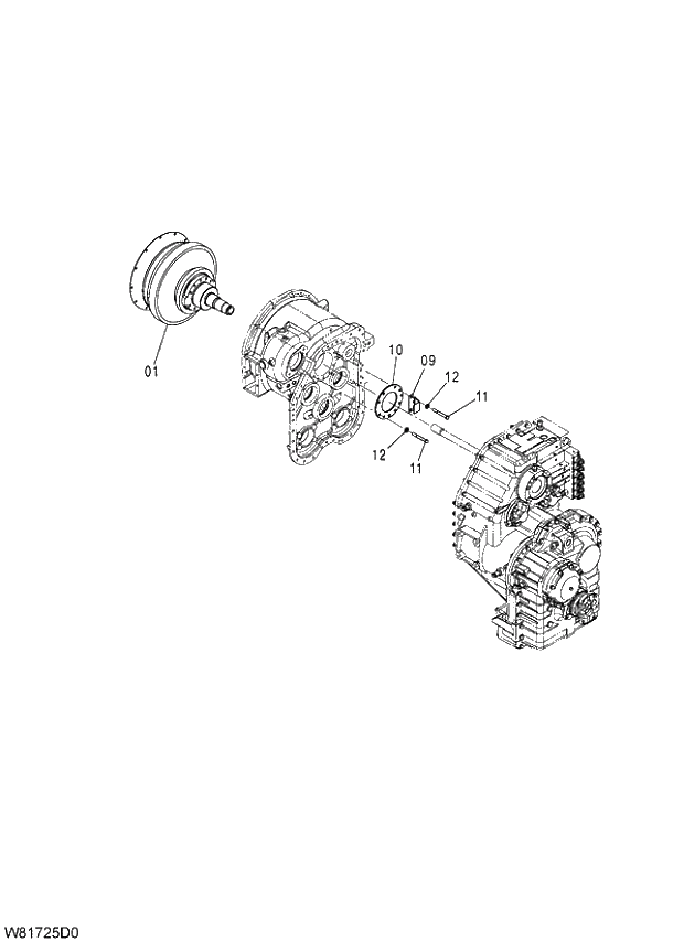 Схема запчастей Hitachi ZW310A - 011 TRANSMISSION(11-22). 05 POWER TRAIN