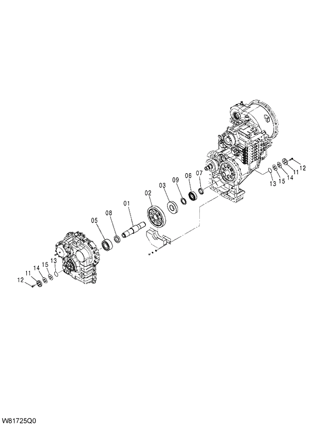 Схема запчастей Hitachi ZW310A - 022 TRANSMISSION(17-22). 05 POWER TRAIN