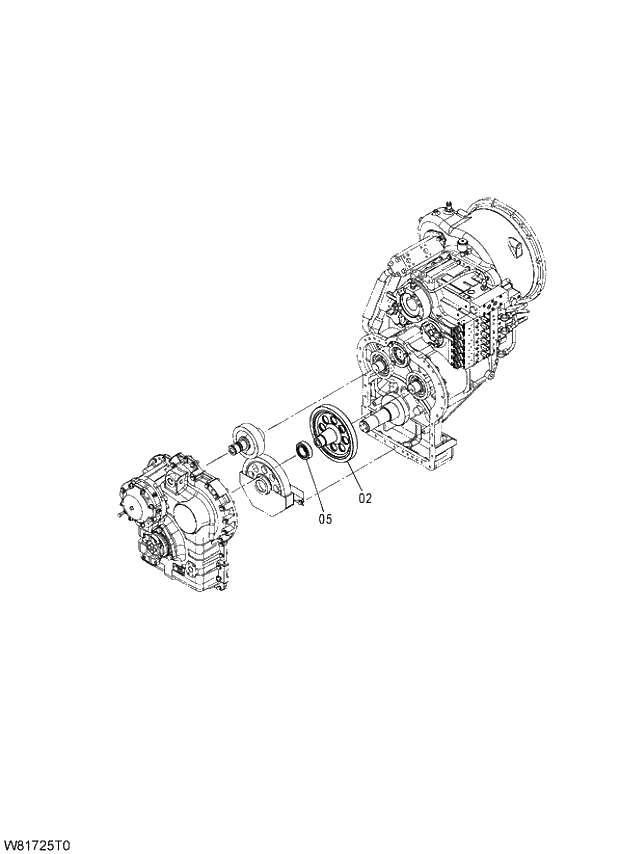 Схема запчастей Hitachi ZW310A - 025 TRANSMISSION(20-22). 05 POWER TRAIN