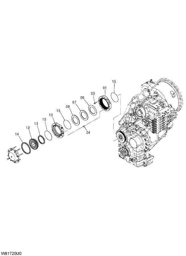 Схема запчастей Hitachi ZW310A - 026 TRANSMISSION(21-22). 05 POWER TRAIN