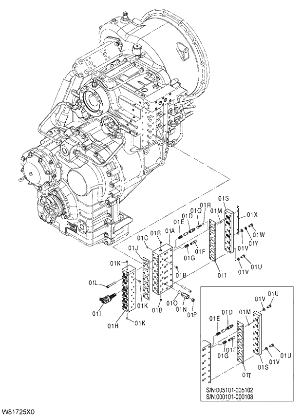 Схема запчастей Hitachi ZW310A - 029 VALVE ASSY(2). 05 POWER TRAIN