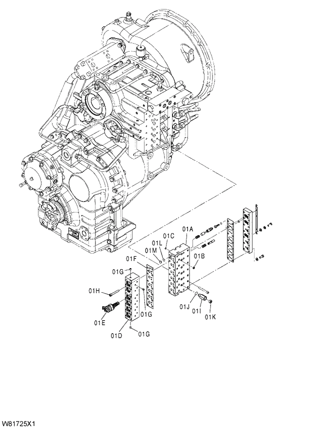 Схема запчастей Hitachi ZW310 - 030 VALVE ASSY(2)(1-1). 05 POWER TRAIN