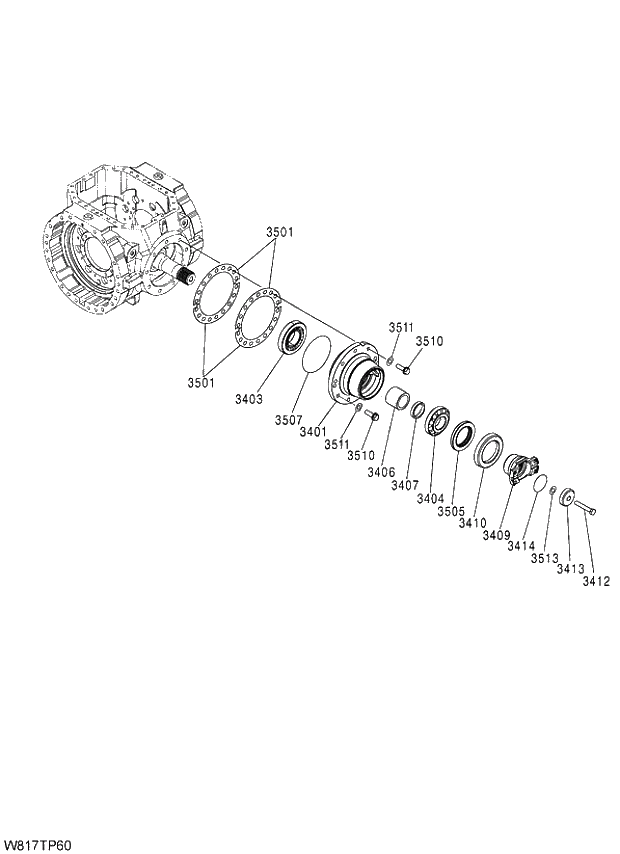 Схема запчастей Hitachi ZW310 - 035 AXLE ASSY(F)(4-4)(TPD). 05 POWER TRAIN