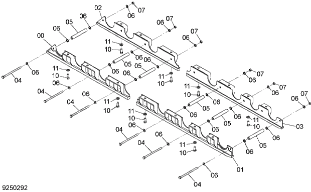 Схема запчастей Hitachi ZX330LC-3G - 003_1 FULL-LENGTH TRACK GUARD LC. 02 UNDERCARRIAGE