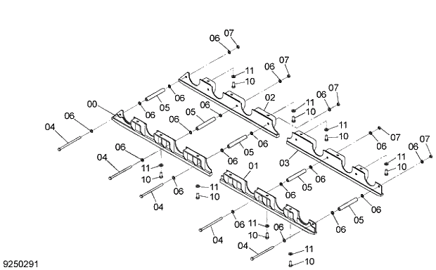 Схема запчастей Hitachi ZX330LC-3G - 003 FULL-LENGTH TRACK GUARD 02 UNDERCARRIAGE