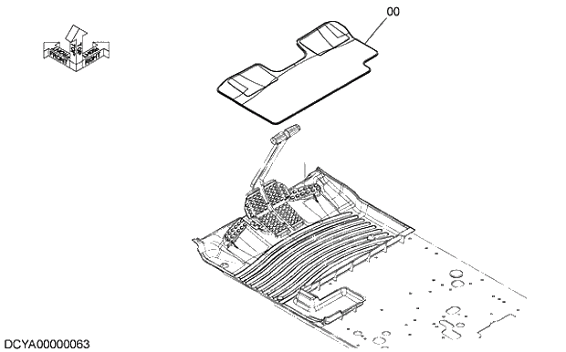 Схема запчастей Hitachi ZX210K-5G - 024 FLOOR CARPET 09 FLOOR PARTS