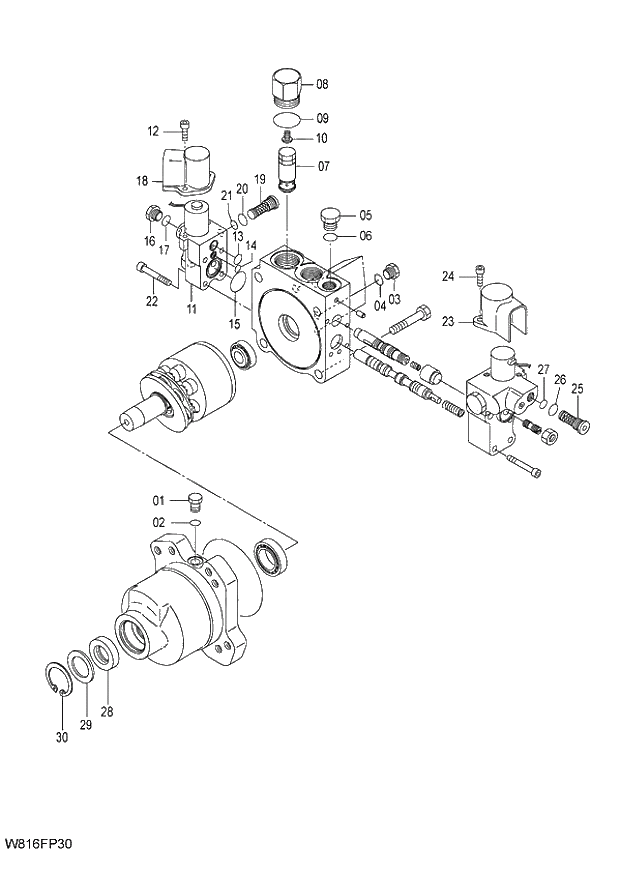 Схема запчастей Hitachi ZW220 - 258_MOTOR FAN 6CG,H3G,HCG,HEG,HSG (FPM001) (000101-000293, 005101-006108). 02 MOTOR