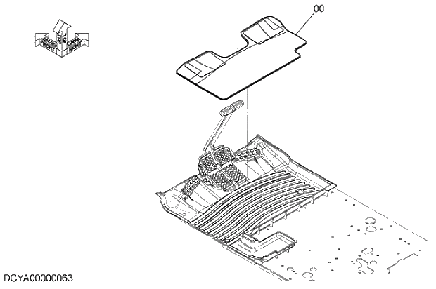 Схема запчастей Hitachi ZX280LC-5G - 033 FLOOR CARPET 09 FLOOR PARTS