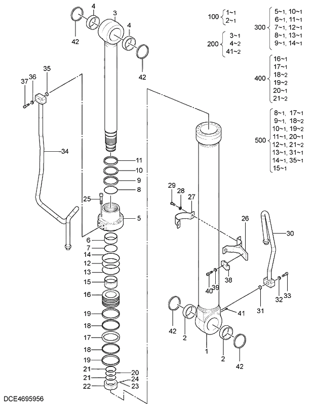 Схема запчастей Hitachi ZX350LCK-5G - 003 CYL.; BOOM (L). 05 CYLINDER