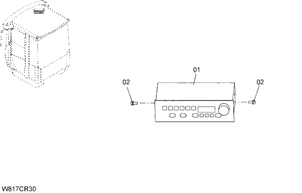 Схема запчастей Hitachi ZW310A - 019 RADIO (6AJ,H3J,HEJ)(CRD004). 04 CAB