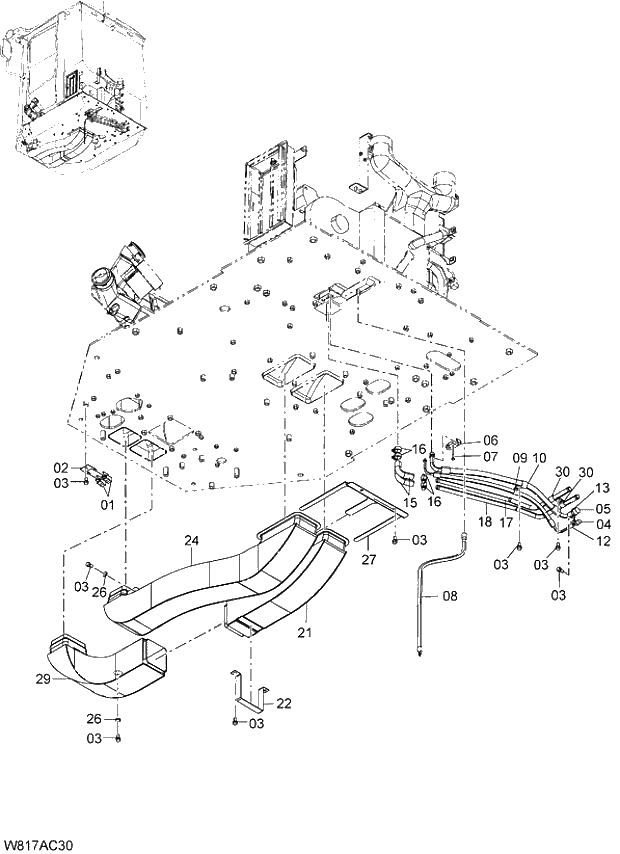 Схема запчастей Hitachi ZW310 - 032 AIR CONDITIONER(3)(AC400). 04 CAB