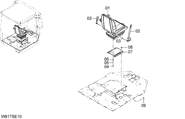 Схема запчастей Hitachi ZW310 - 039 SUSPENSION SEAT(KAB)(SET001). 04 CAB