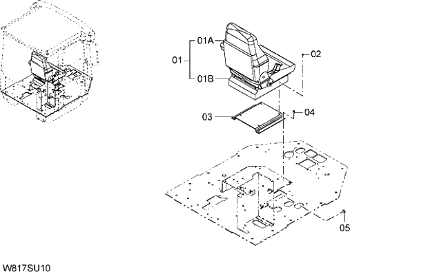 Схема запчастей Hitachi ZW310A - 041 SUSPENSION SEAT(GRAMMER)(SET003). 04 CAB