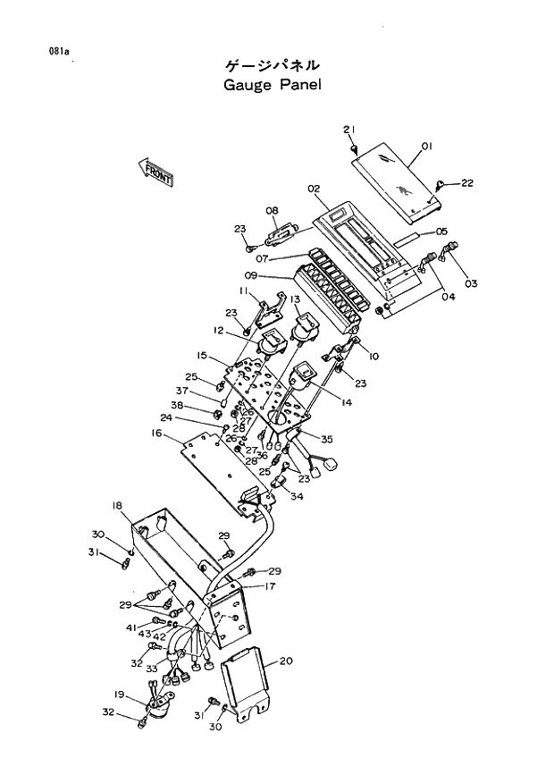 Схема запчастей Hitachi EX400 тип B - 081 GAUGE PANEL 01 UPPERSTRUCTURE