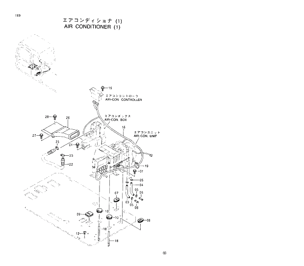 Схема запчастей Hitachi EX370-5 - 189 AIR CONDITIONER (1) 01 UPPERSTRUCTURE