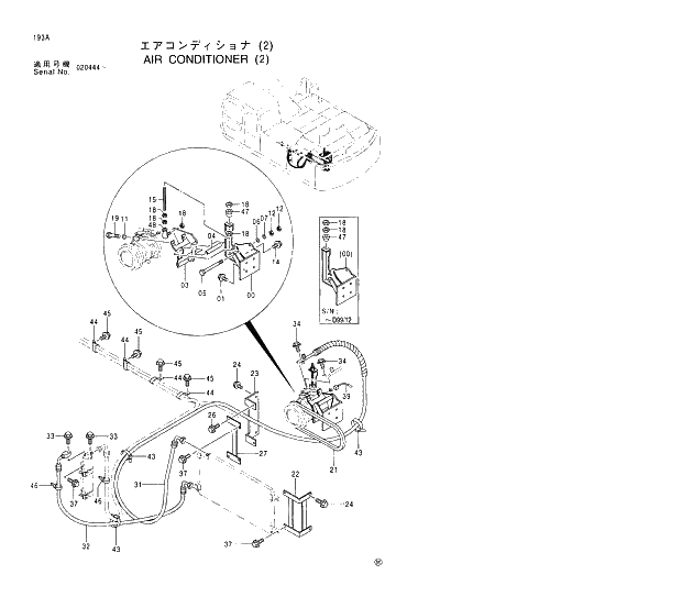 Схема запчастей Hitachi EX370-5 - 193 AIR CONDITIONER (2) 01 UPPERSTRUCTURE