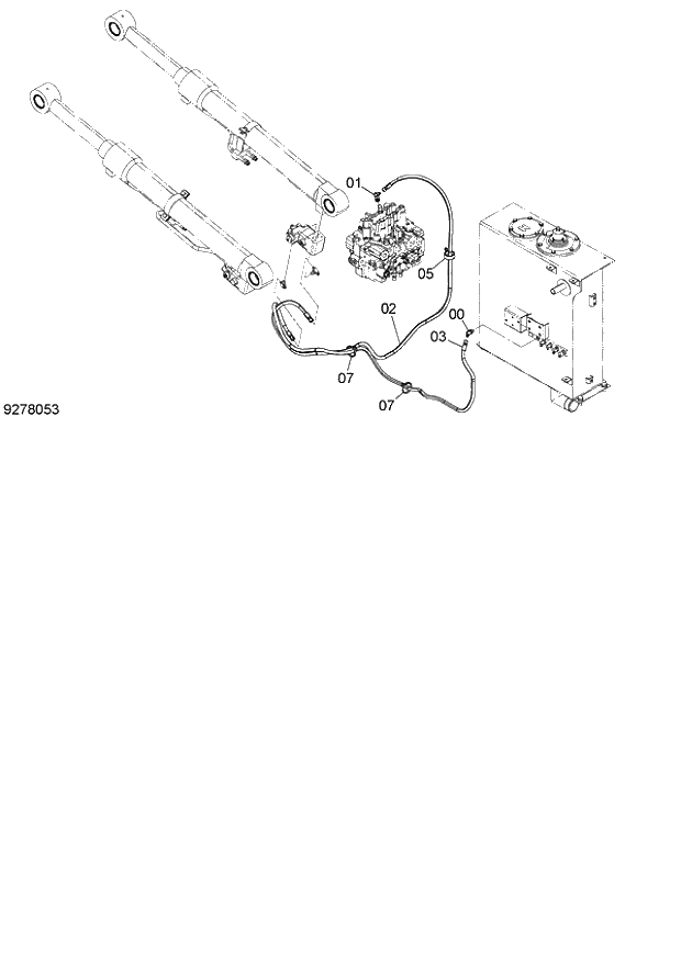 Схема запчастей Hitachi ZX140W-3 - 307 HOSE RUPTURE VALVE PIPING (BOOM)(2P-BOOM)(1) ( CEB CED 002001-, CEA 020001-). 04 FRONT-END ATTACHMENTS(2P-BOOM)